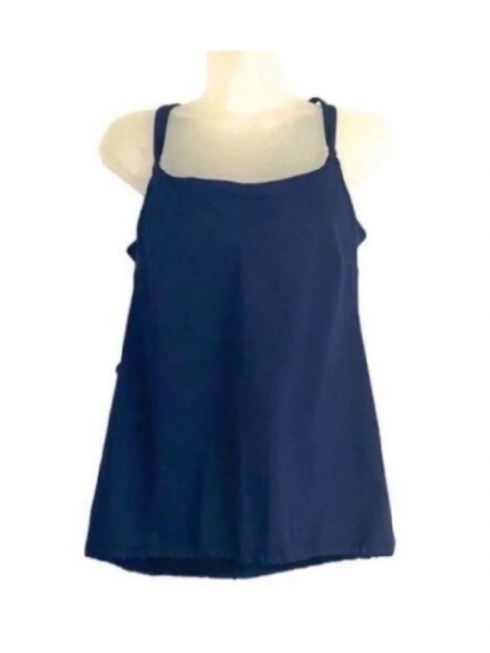 Athleta Seascape Tankini Swim Tank UPF 50+ Blue 34 B/C